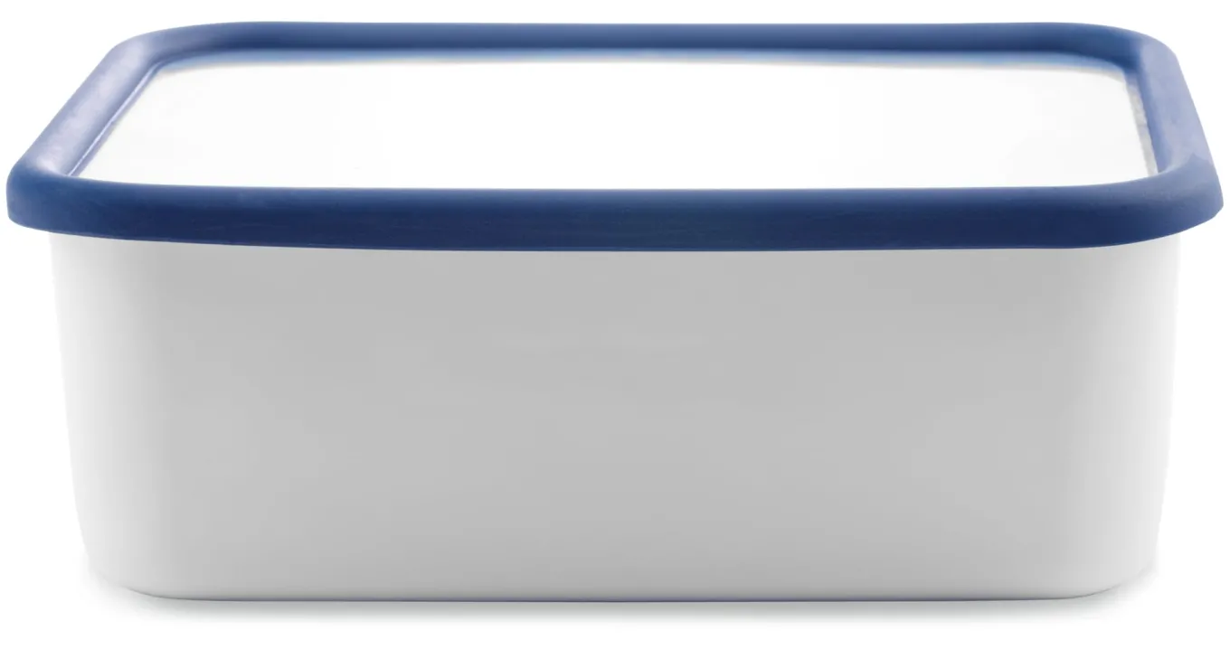 Vorratsbehälter Emaille Blauweiss